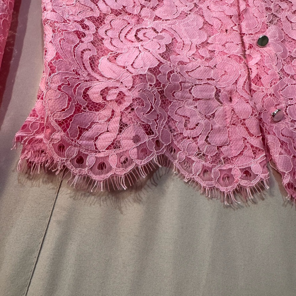 Pink Lace button Down - Picture 5 of 6